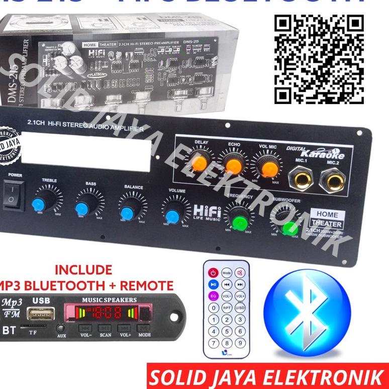 ✴ KIT TONE CONTROL AKTIF 2.1 DMS-215 HOME THEATER PLUS MP3 BLUETOOTH BT DIGITAL ECHO MIC MIK SUB SUB