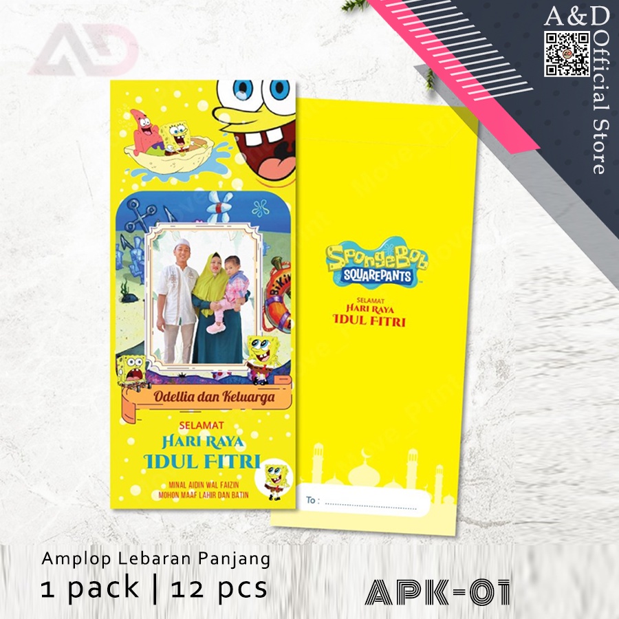 

03| Amplop Lebaran PANJANG - KARAKTER | Bisa Custom Photo
