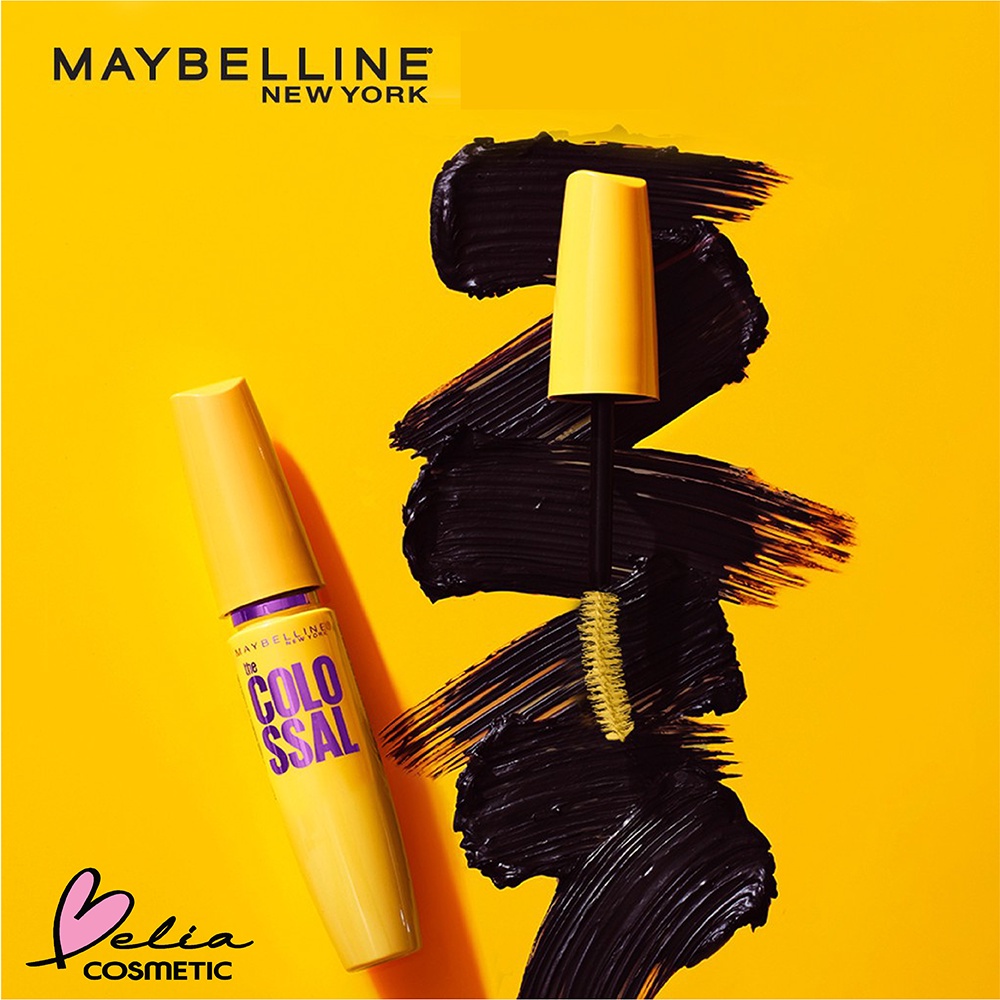 ❤ BELIA ❤ Maybelline Volum Express The Colossal Waterproof Mascara Make up - Black (Dengan Kolagen Formula) | BPOM