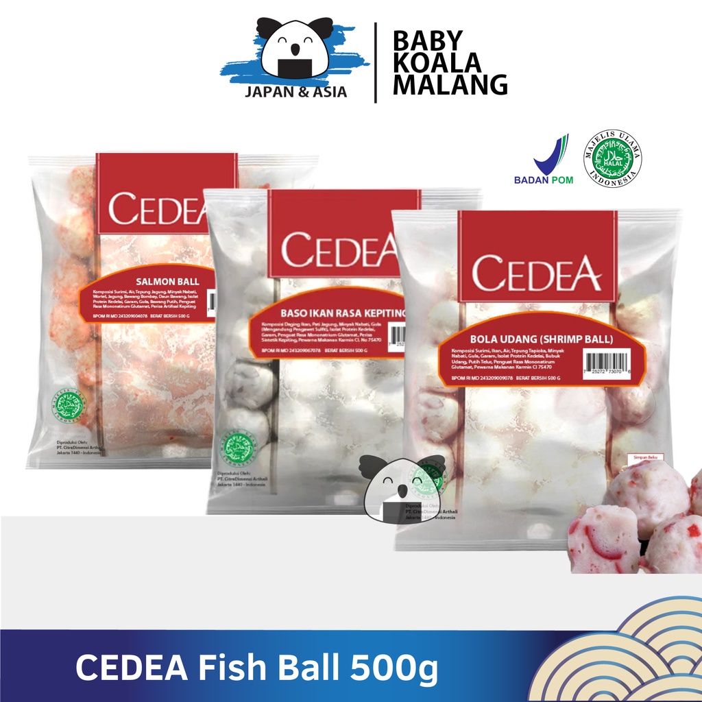 

CEDEA Salmon Ball Shrimp Crab 500 g Halal | Baso Kepiting Udang,---