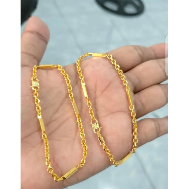gelang rantai balok Lapis Emas 24 awet dipakai hari