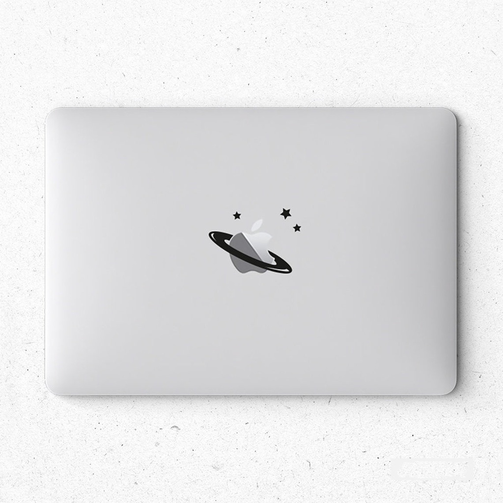Stiker Apple Saturn Planet With Stars - Laptop Decal Macbook Sticker