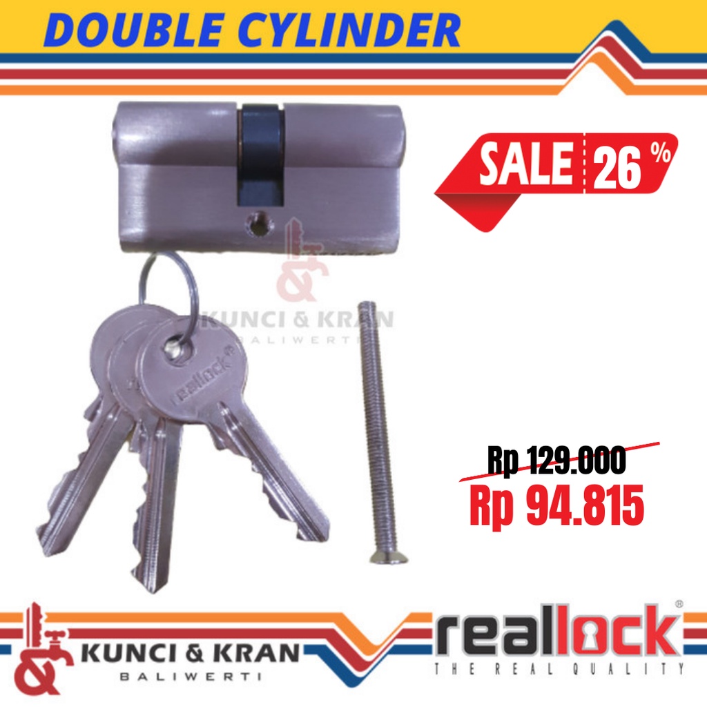 Silinder Kunci REALLOCK DC RLK 60 SN Double cylinder Standard