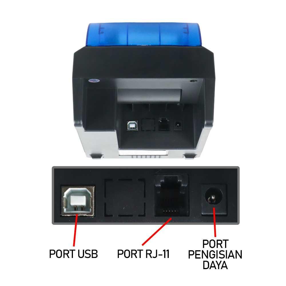 Printer Bluetooth Mini Thermal Printer Portable POS 58mm - POS58D - Black