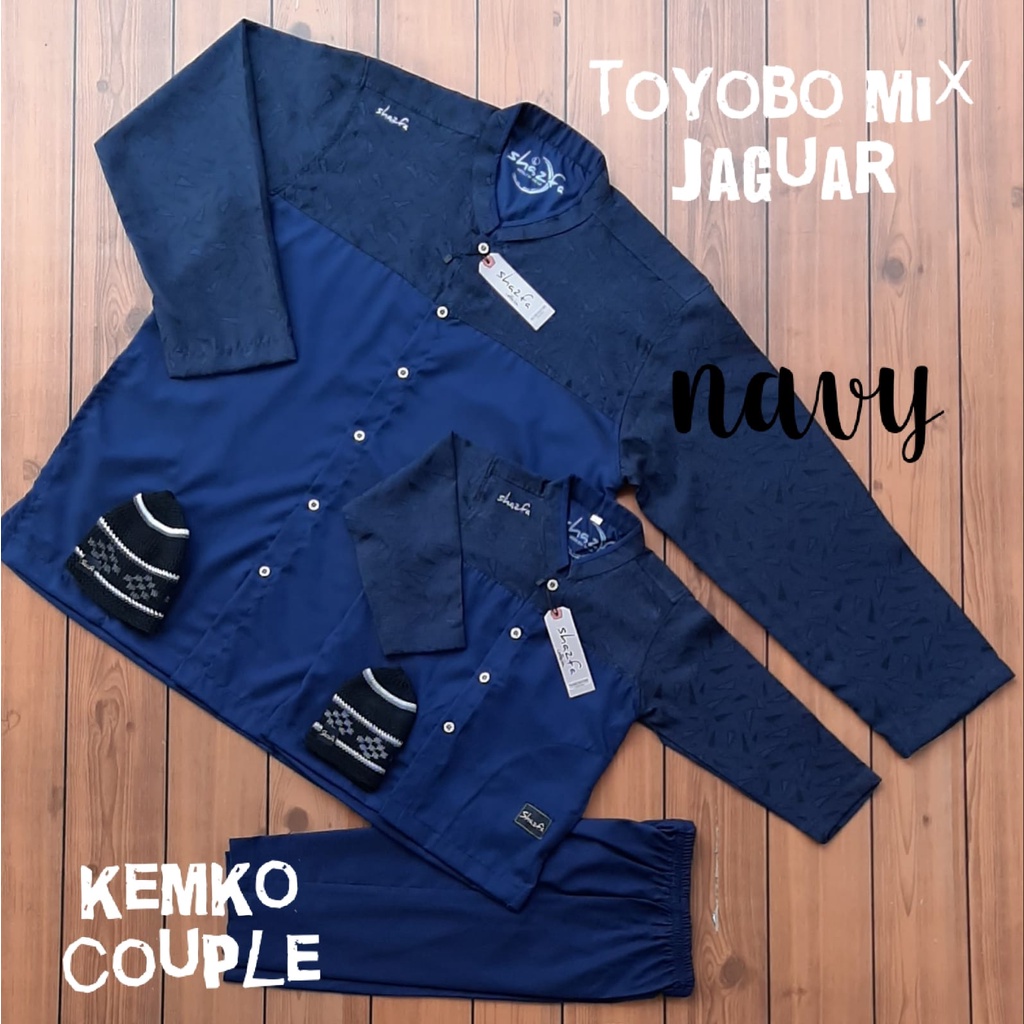 KEMKO SHAZFA LENGAN PANJANG JAKOM KOKO COUPLE AYAH ANAK 1-12 TH DAD BOY KIDS JAQUARD MIX TOYOBO BAJU MASA KINI BEST MOMENT HARI RAYA NGAJI SERAGAMAN