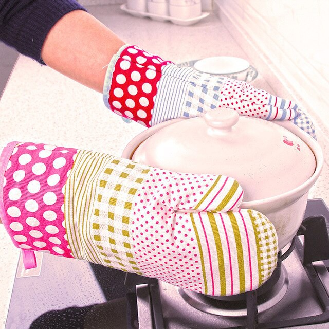 Sarung Tangan Oven Kain Anti Panas Motif Kitchen Gloves Microwave F982