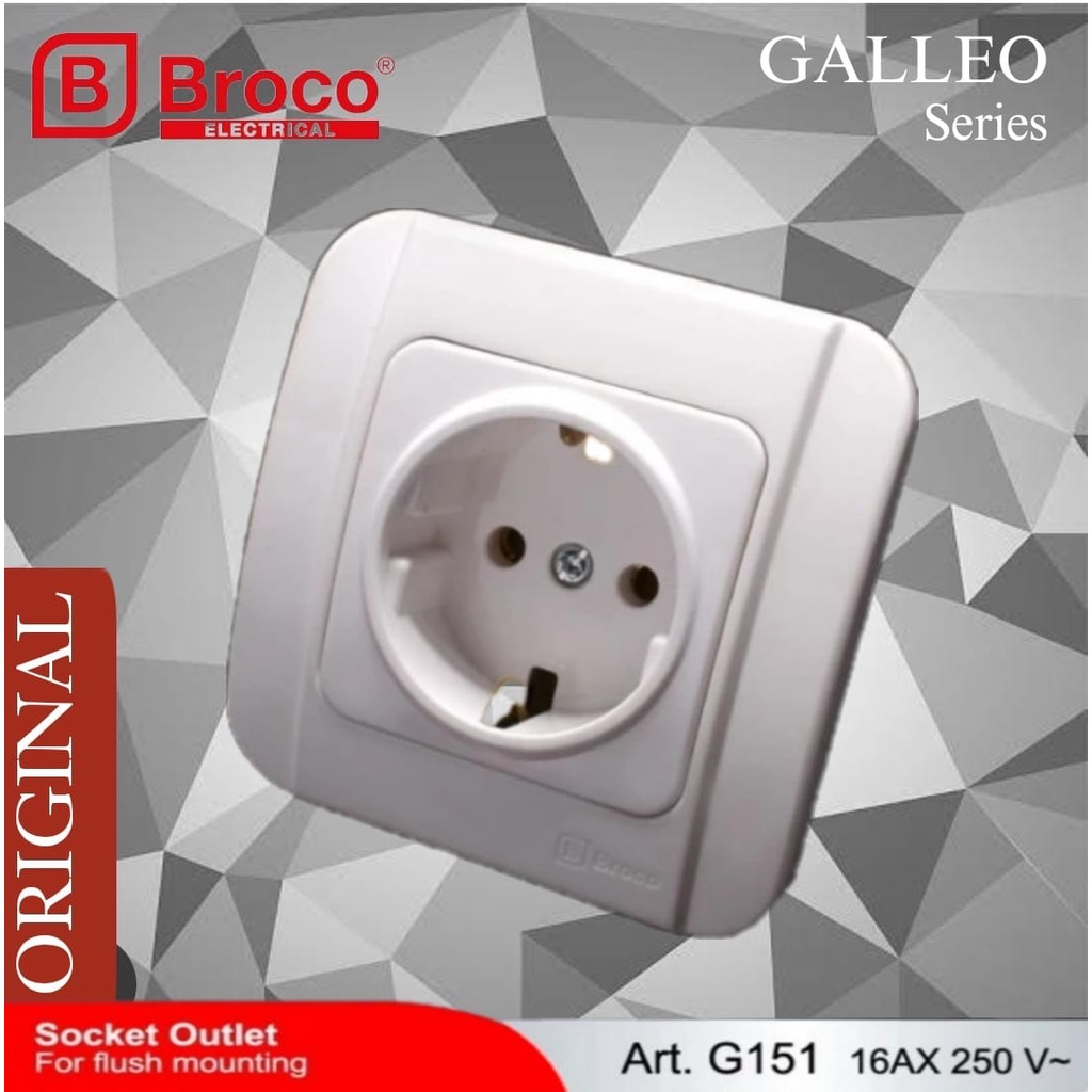 Broco G-151 Original Stop Kontak Galleo / Stop Kontak Broco Galleo Show White Original / Broco G 151