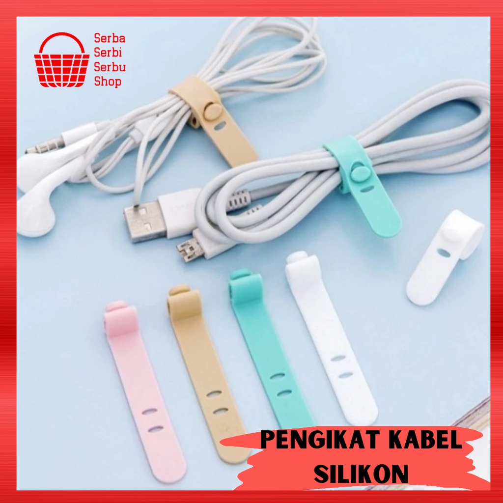 PENGGULUNG KABEL PENGIKAT KABEL TALI SILIKON SILICONE STRAP KABEL SILIKON