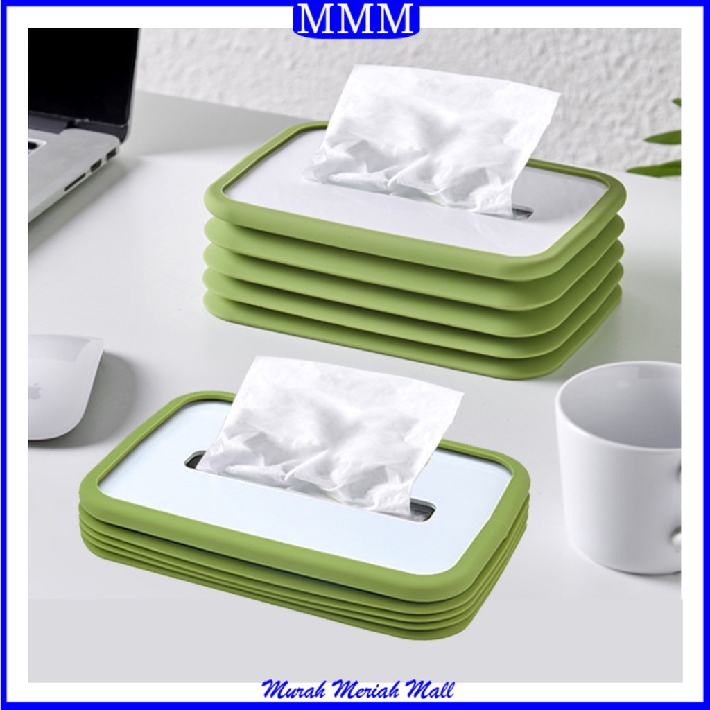 MMM Kotak Tisu Flexibel Tempat Tisu Lipat Kotak Tissue Foldable Silicone Lifting Tissue Box Serbaguna