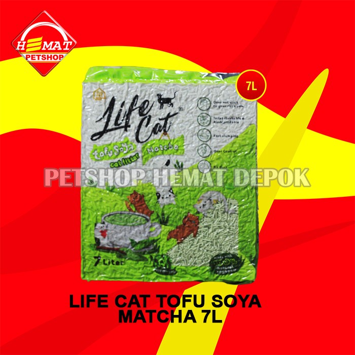 Pasir Kucing Gumpal Wangi Life Cat tofu soya 7 Litter