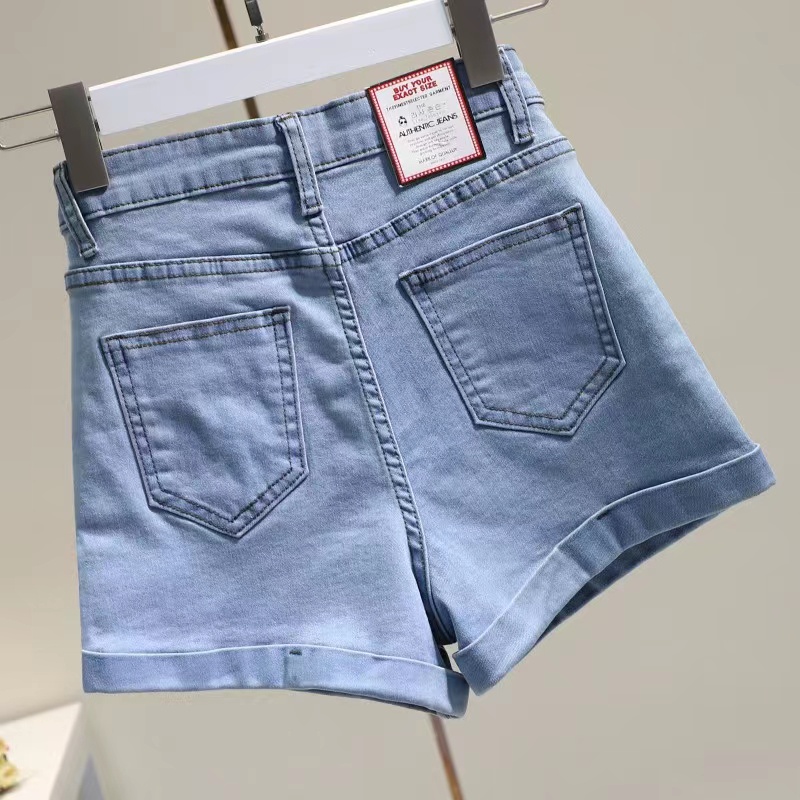 【wanita.id】celana jeans pendek wanita celana strech wanita korean style highwaist celana denim fashion wanita XXL