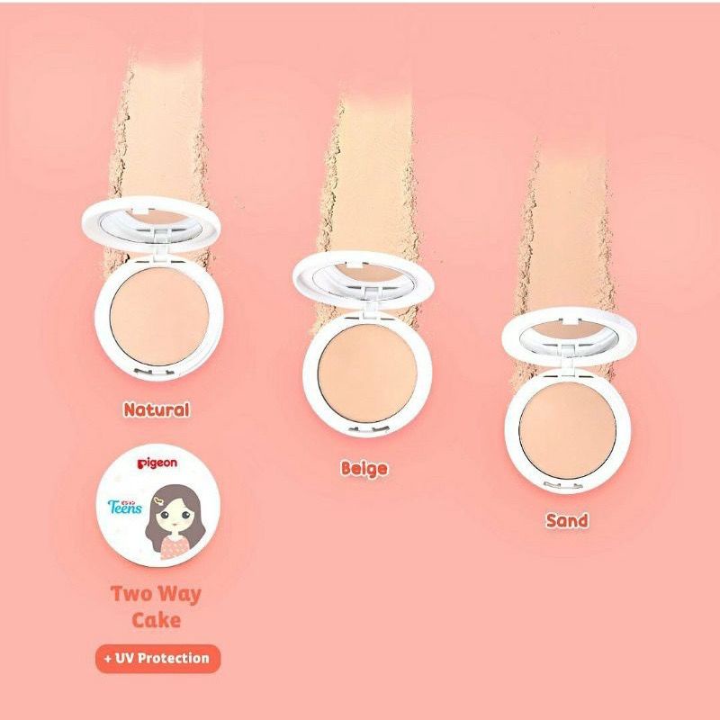 PIGEON Teens Compact Powder +UV Protection 14gr | Two Way Cake | Face Powder | Bedak Padat Remaja 14gr | Bedak Padat BPOM