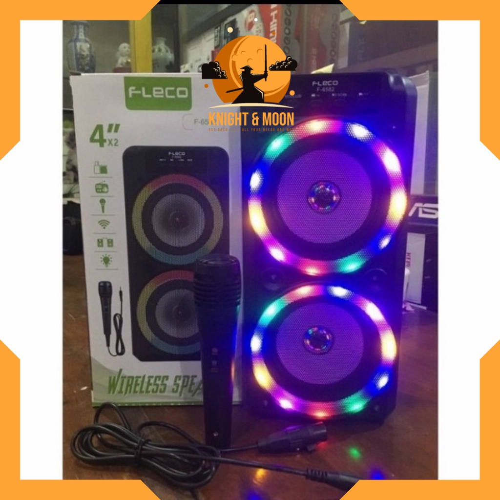 Speaker Bluetooth Fleco F 6582 LED Bonus Mic/Salon Fleco/Speaker Karaoke FLeco F-6582/Salon Bloetooth Karaoke