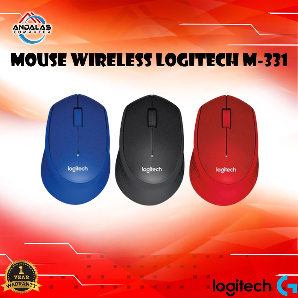 mouse mos mouse wireless logitech m331 silent click aksesories komputer laptop pc