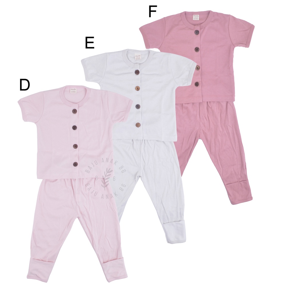 Piyama Bayi / Anak Winteku Setelan Kancing Baju Lengan Pendek Dan Celana Panjang - 022.4576