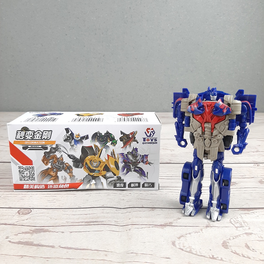 Mainan Mobil Action Figure Transformer Robot Car Mainan Edukasi - Blue