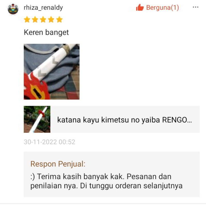 katana kayu kimetsu no yaiba RENGOKU DEMON SLAYER