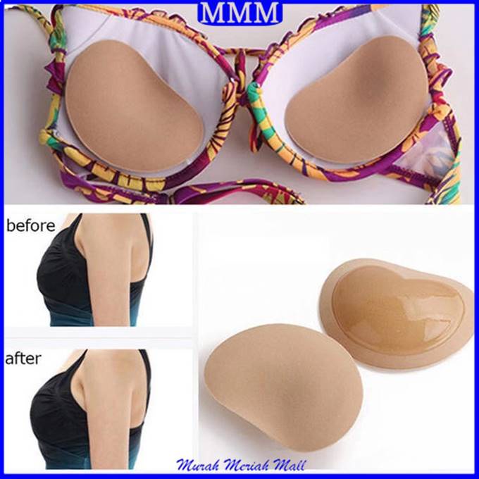 MMM Bra Pad Push Up Tempel 1 Pasang Tambahan Pads Foam Dan Silicone Busa Bh Super Nyaman Cup Padding Bikini Murah Import