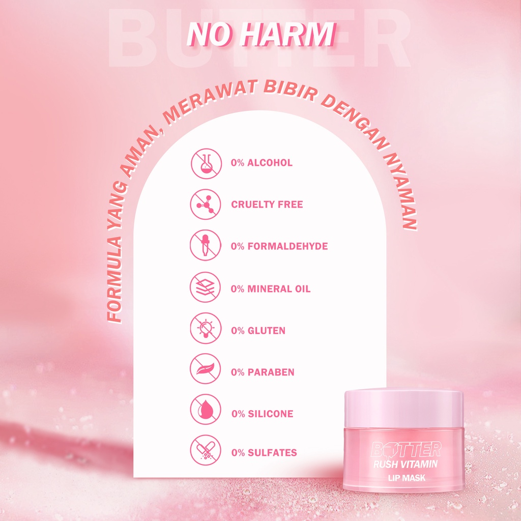 BNB barenbliss Butter Rush Vitamin Lip Mask Moisturizing Lip Balm「Masker Bibir Cerah」