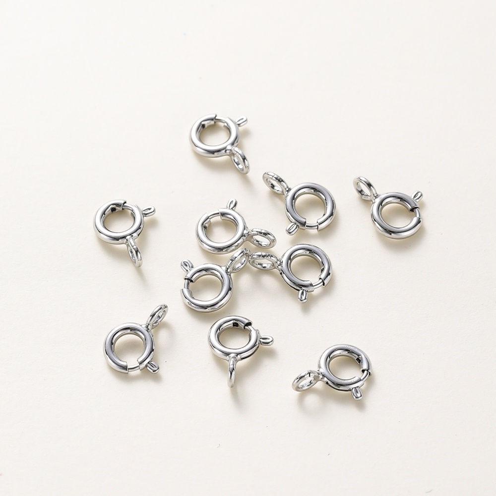 Stkunkka 10pcs 5-7mm18K Pengawet Warna Emas Asli Musim Semi Gesper Sambungan Untuk Membuat Perhiasan DIY Kalung