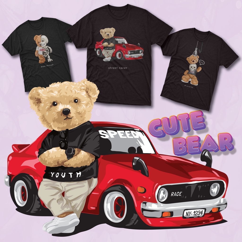 Kaos Pria Wanita Bear Edition