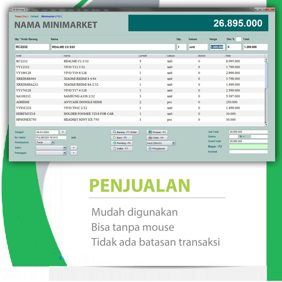 Software Minimarket iB Minimar 3 Lisensi Original Aplikasi Kasir Accounting Full Paket