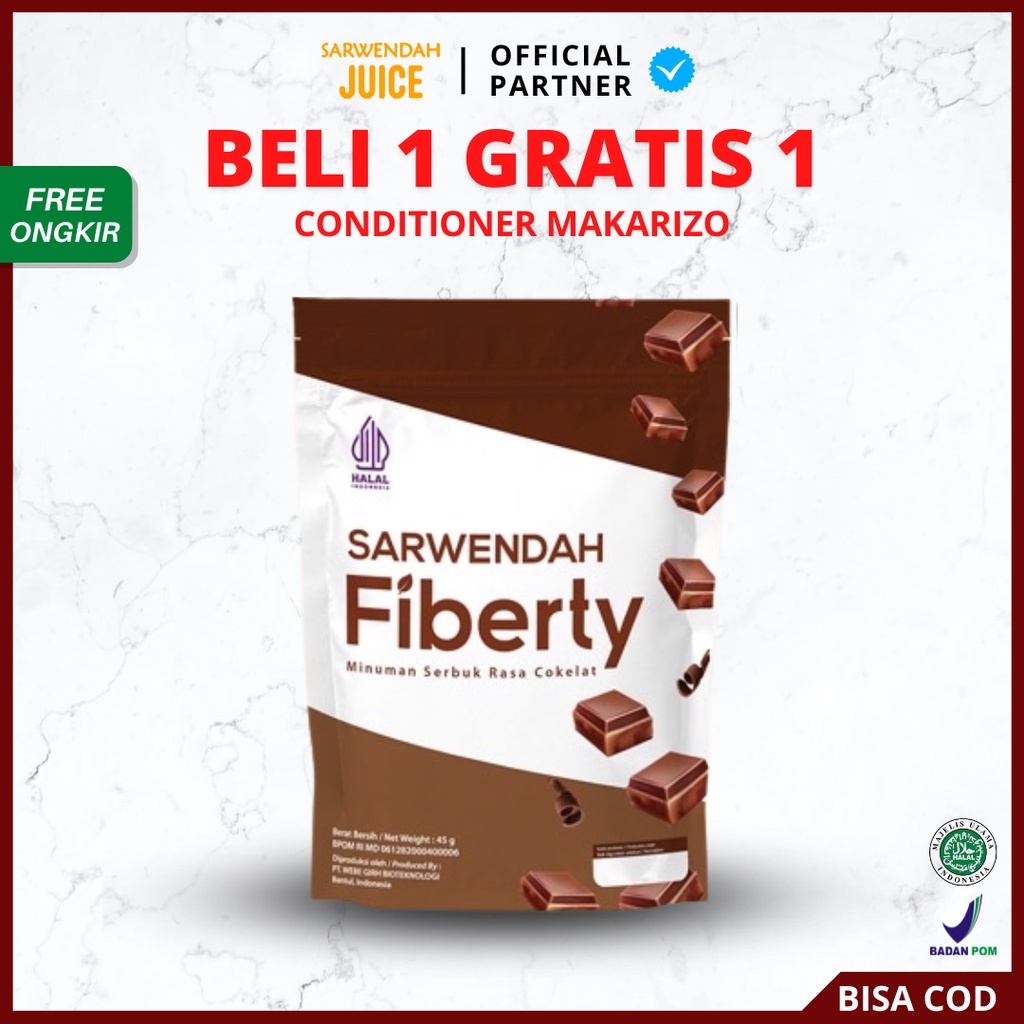 [ FREE GIFT ] Sarwendah Juice Cokelat Fiberty Detox Slim &amp; Healt 150gr - Fiber Minuman Serat BPOM