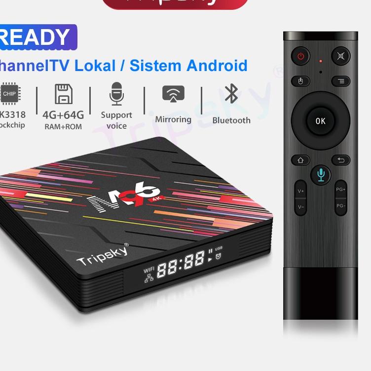 Terlaris Tripsky M96 Ram 4gb Rom 64gb Voice Remote Support Bluetooth Tv Box Android 10.0 4K Android 