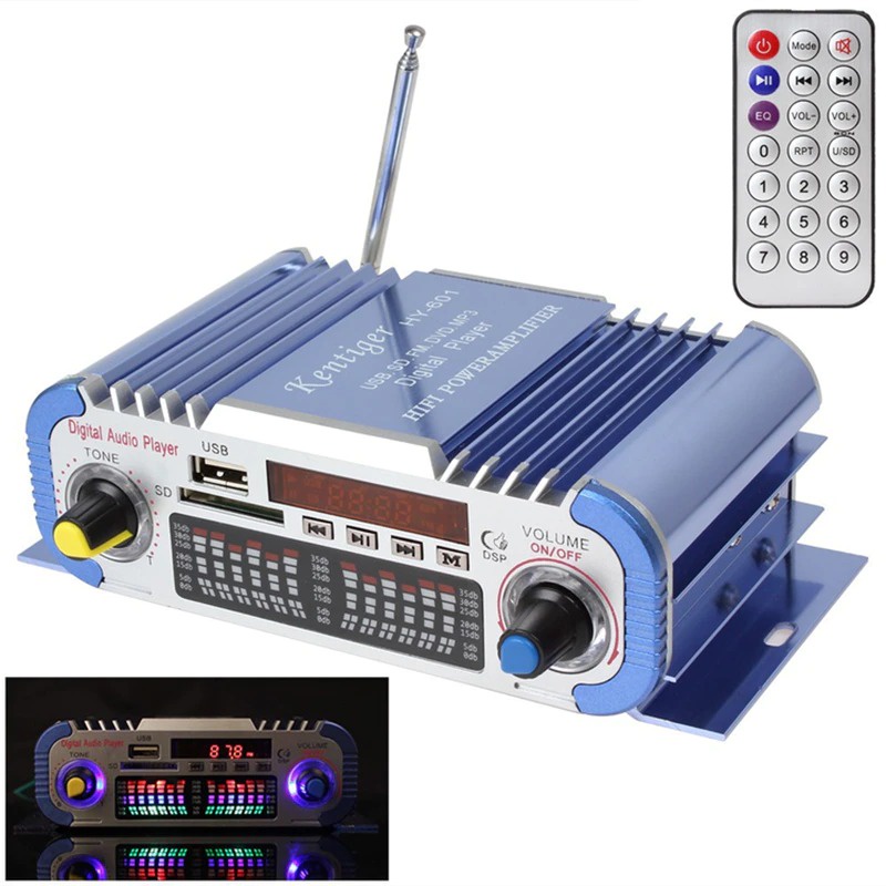 KENTINGER Penguat Daya Audio Mobil Car Amplifier 12V - HY-601 - Blue