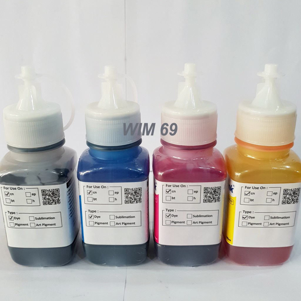 Tinta printer Miracle Ink 100 ml 4 warna untuk Hp-Tinta inkjet-Tinta HP-Tinta dye ink