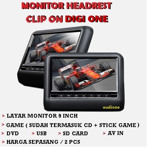 Headrest Clip On DIGIONE - Headrest Monitor Clip On 9 Inch Game Digione
