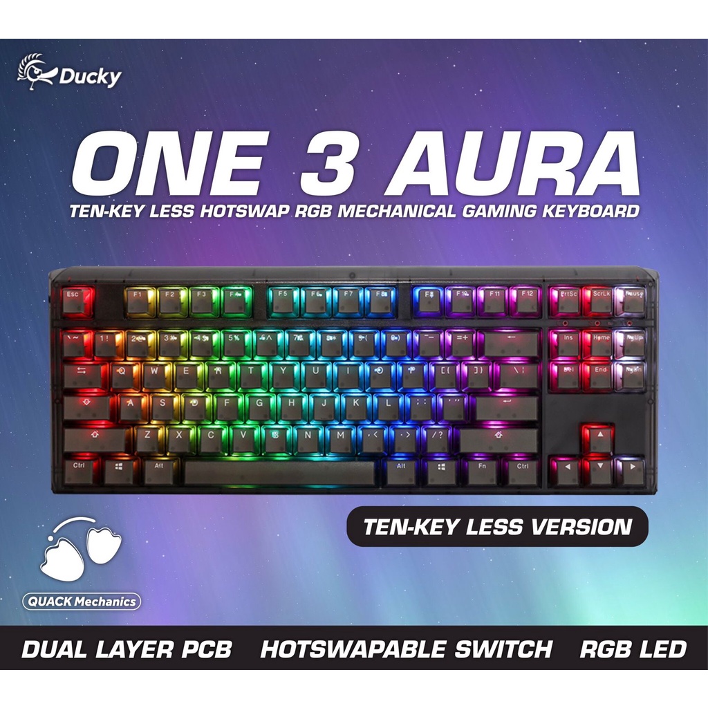 DUCKY ONE 3 AURA TKL HOTSWAP RGB MECHANICAL GAMING KEYBOARD