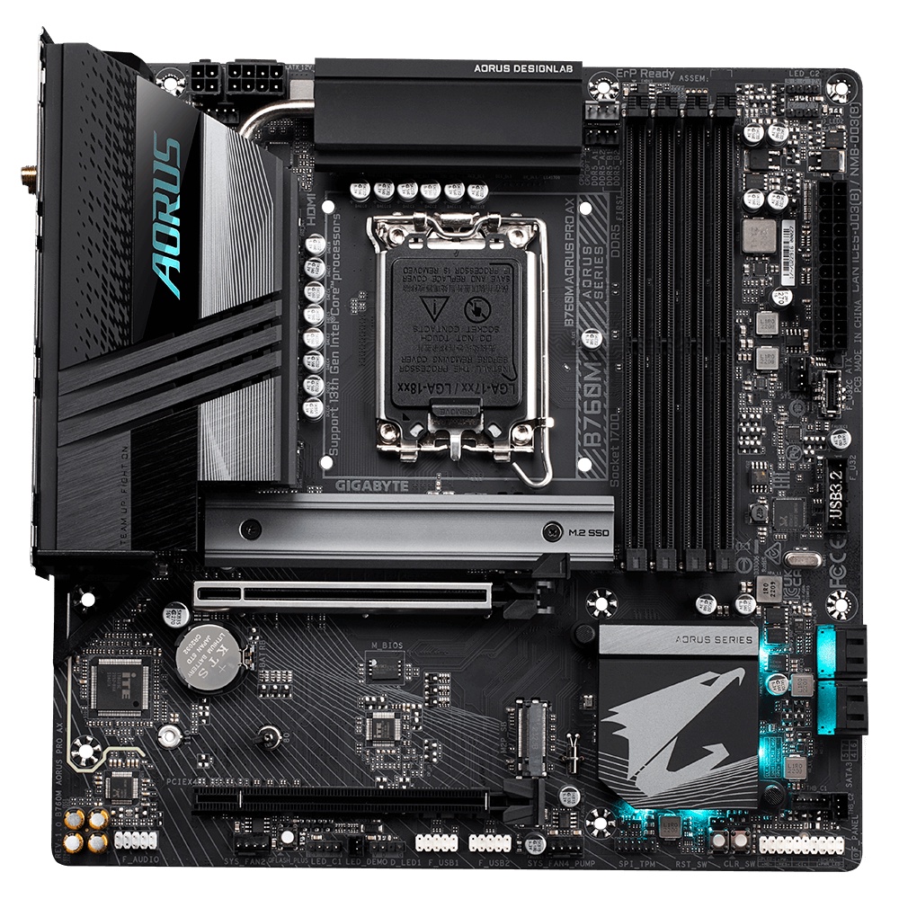 GIGABYTE B760M AORUS PRO AX DDR5 | MOTHERBOARD INTEL LGA1700 M ATX