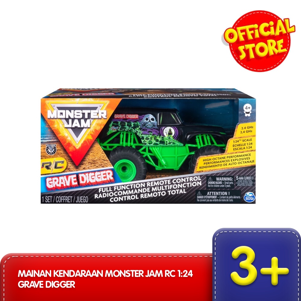 Mainan Kendaraan Monster Jam RC 1:24 Grave Digger