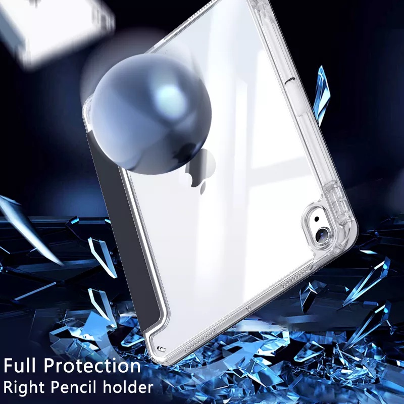 ACRYLIC FLIP PEN HOLDER CASE IPAD 10 / IPAD 9 / IPAD 8 / IPAD 7 IPAD PRO 11 / PRO M1 / PRO M2 / 12.9 IPAD AIR 5 / AIR 4 IPAD MINI 6 AUTO LOCK / AUTO SLEEP