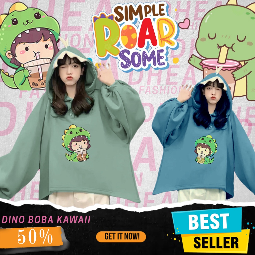 Hoodie Dino Boba Cosplay Cute Korean Style | Dhea Fashion