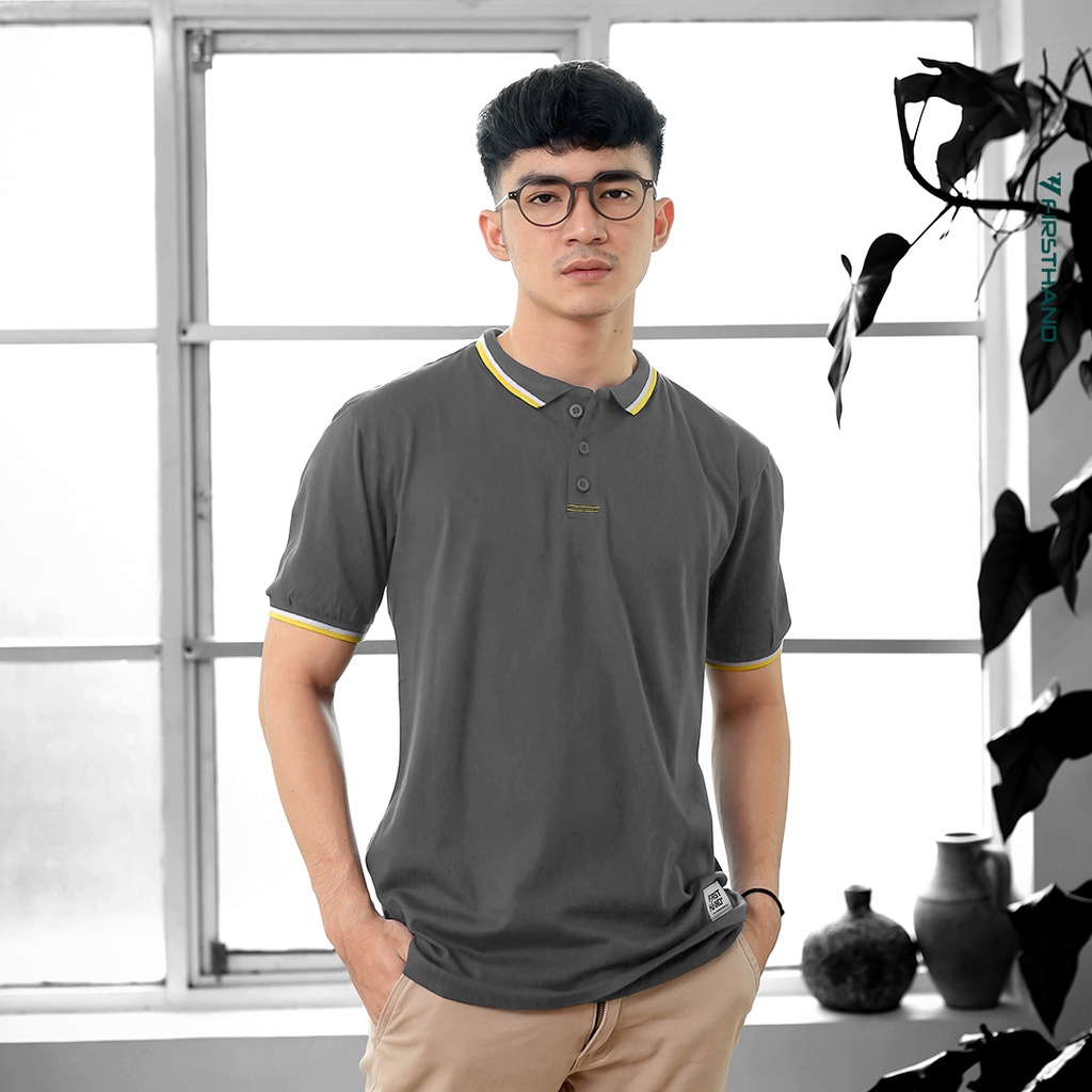 Firsthand Kaos Kerah Martin Abu-Abu Baju Polo Lengan Pendek