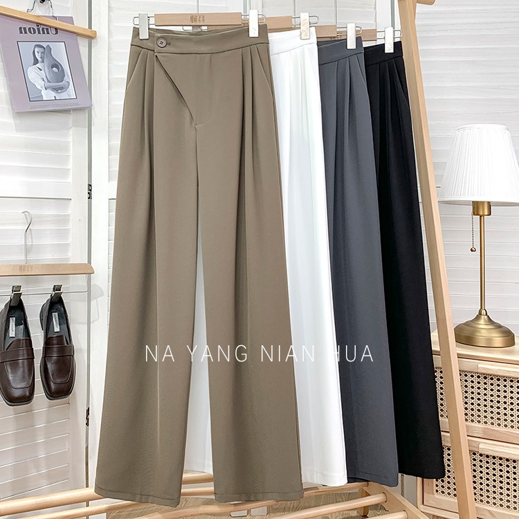 Highwaist Pants Soild Warna Celana Wanita Kekinian Celana Panjang Korea Suit Long Pants