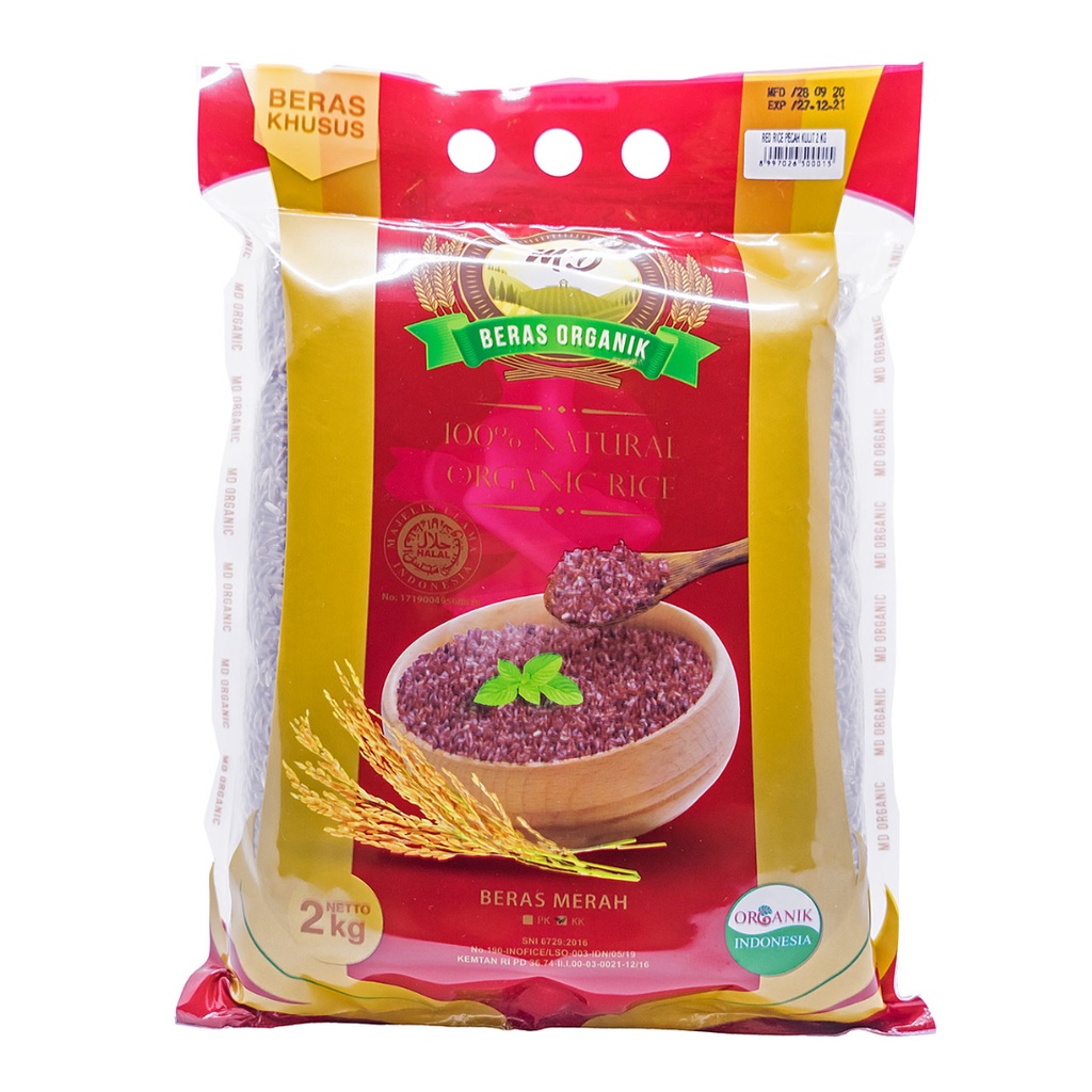 

MD Organic Red Rice Kupas Kulit 2 Kg | Beras Merah Organik