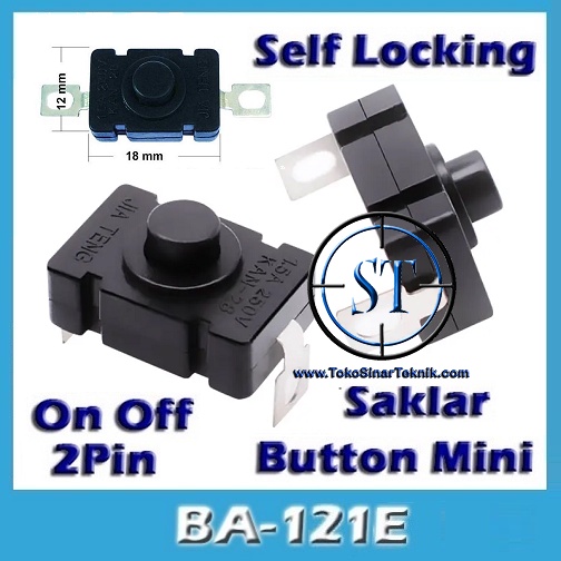 BA-121E Switch Senter 18x12mm 1.5A 1812KD Saklar Senter KAN Senter Kepala / Flashlight CREE