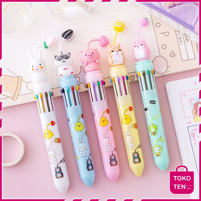 

Tokoten - Pulpen Multi Warna - Ballpoint Warna Warni - Bolpoin Lucu STA004