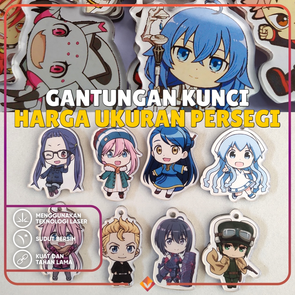 GANCI CUSTOM KUALITAS TINGGI Anti Air Bebas Request ANIME KPOP FOTO NAMA Bahan AKRILIK 2 Sisi LASER Bisa Gantungan Kunci Printer Cetak Tas Motor Mobil Req Foto Hasil Bagus Murah Lucu Free Desain Design Gantungan HP PRINT UV