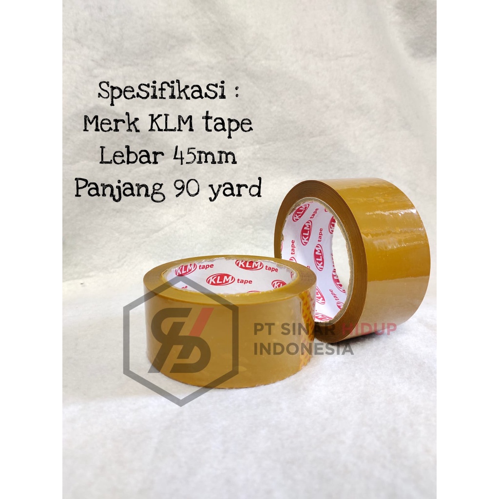 

Lakban Bening dan Cokelat KLM TAPE Uk 45mm 80y / 90y MIN ORDER 6PCS