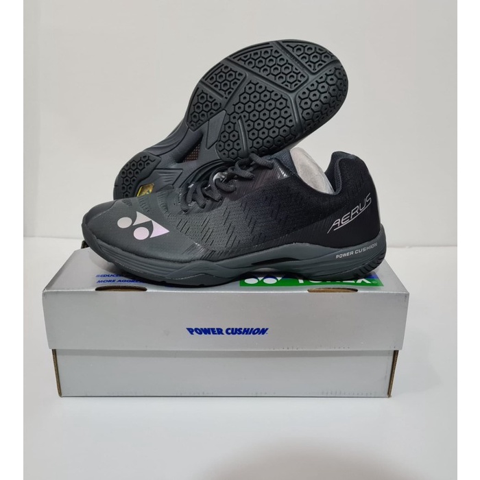{MentariStore} SEPATU BADMINTON AERUS Z DARK GREY  FREE KAOS KAKI YONEX  - 40 Murah