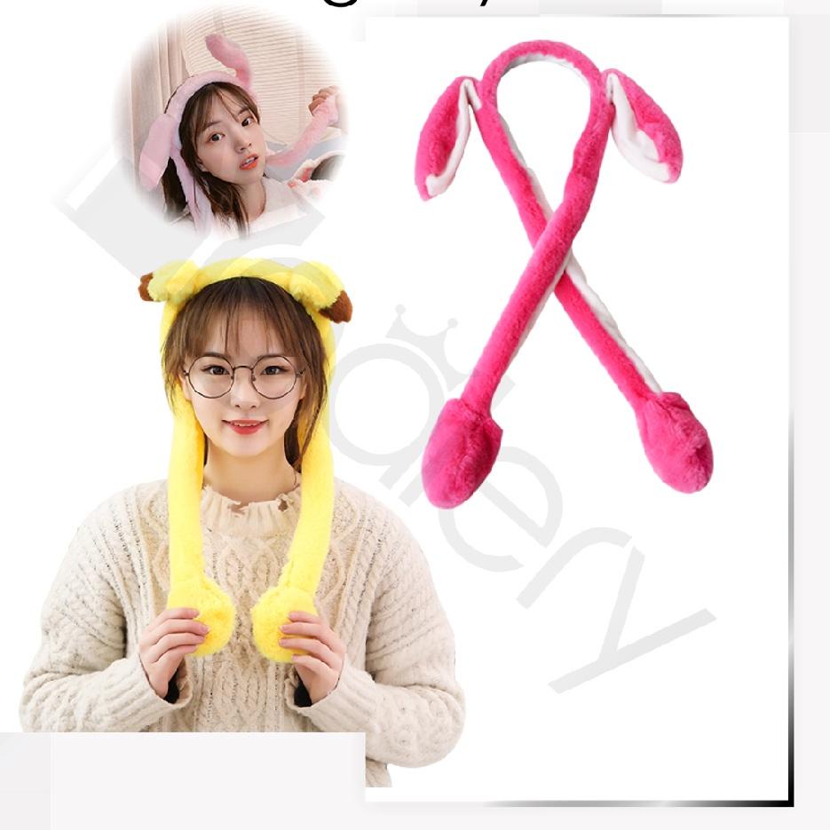 [KODE 77]  FYGALERY Bando Bunny Hat LED Topi Kelinci Bergerak Hairband Cute Murah