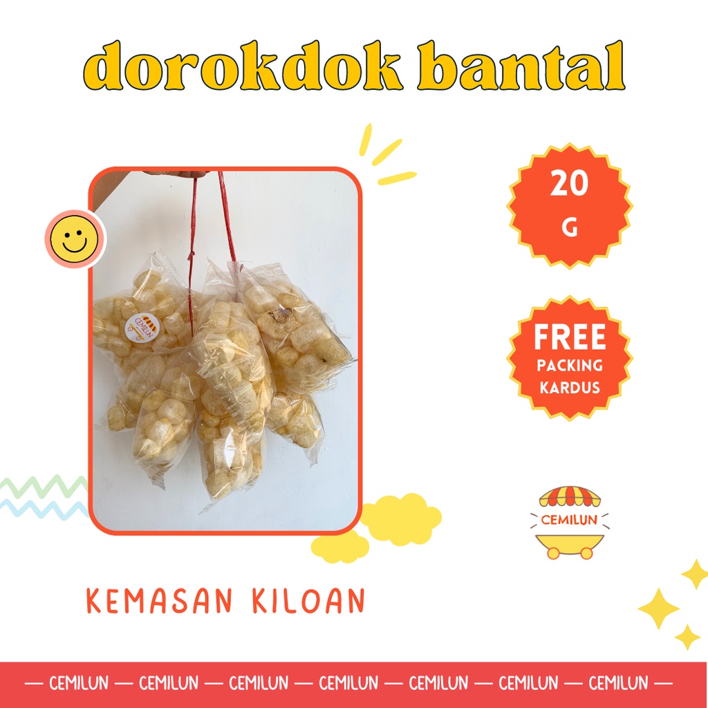 

[20 Gram Bantal] Dorokdok Kerupuk Rambak Kulit Sapi Jangek Asli Anti Seret Kemasan Renceng