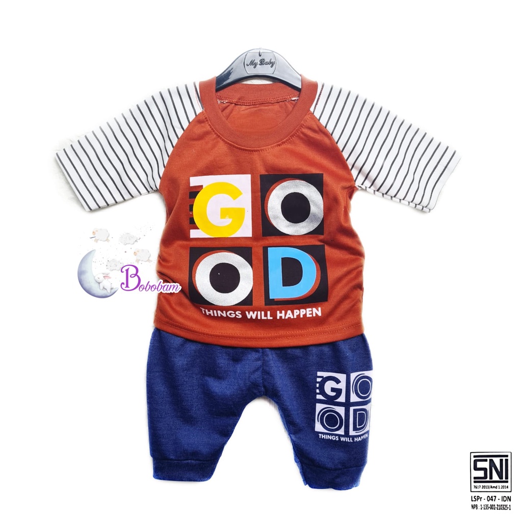 BOBOBAM BAJU BAYI LAKI LAKI SETELAN ANAK COWO LUCU STELAN COWOK 6 12 BULAN KEREN TRENDY KEKINIAN SEPEREMPAT GOOD