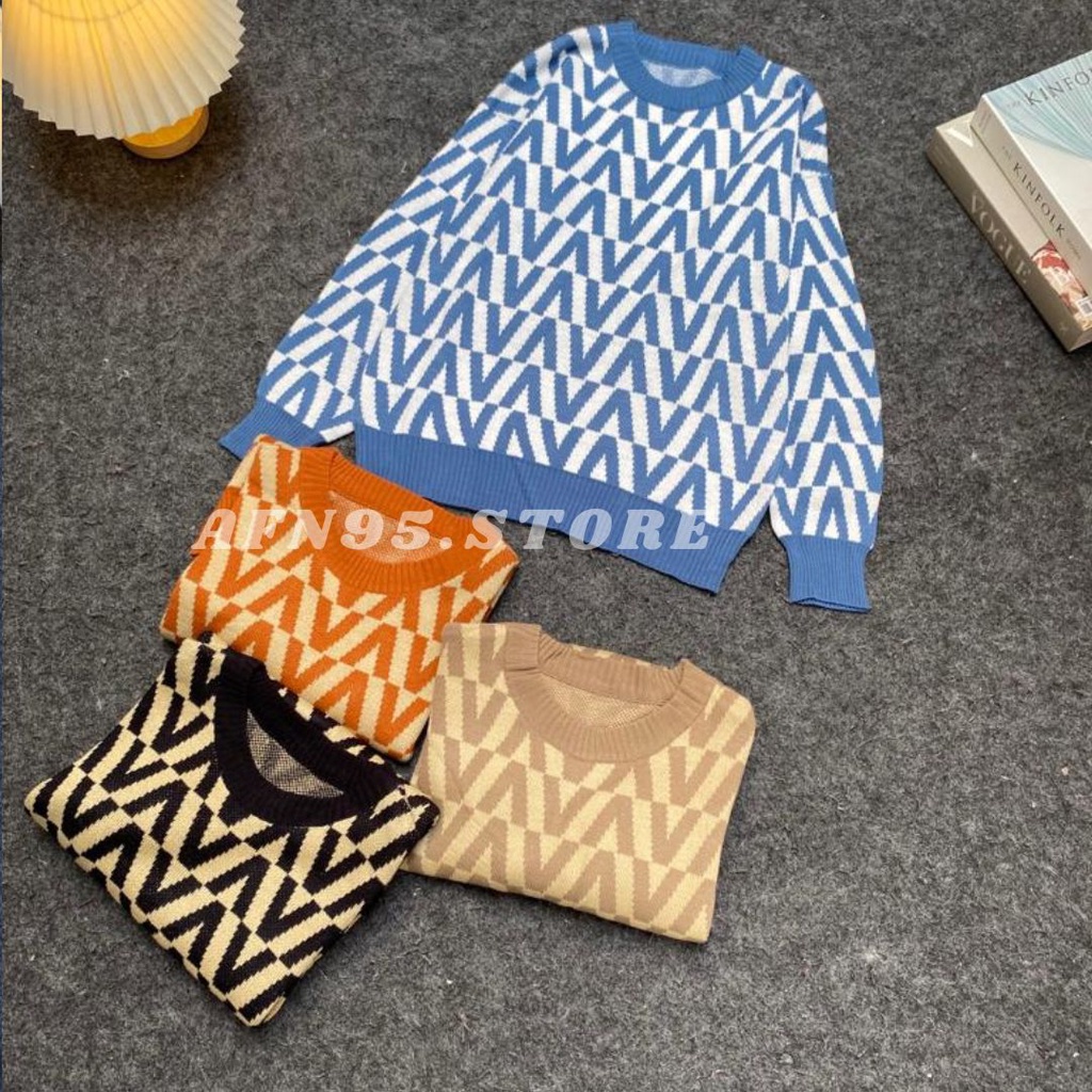 VERONIKA SWEATER IMPORT | ATASAN RAJUT WANITA MOTIF V