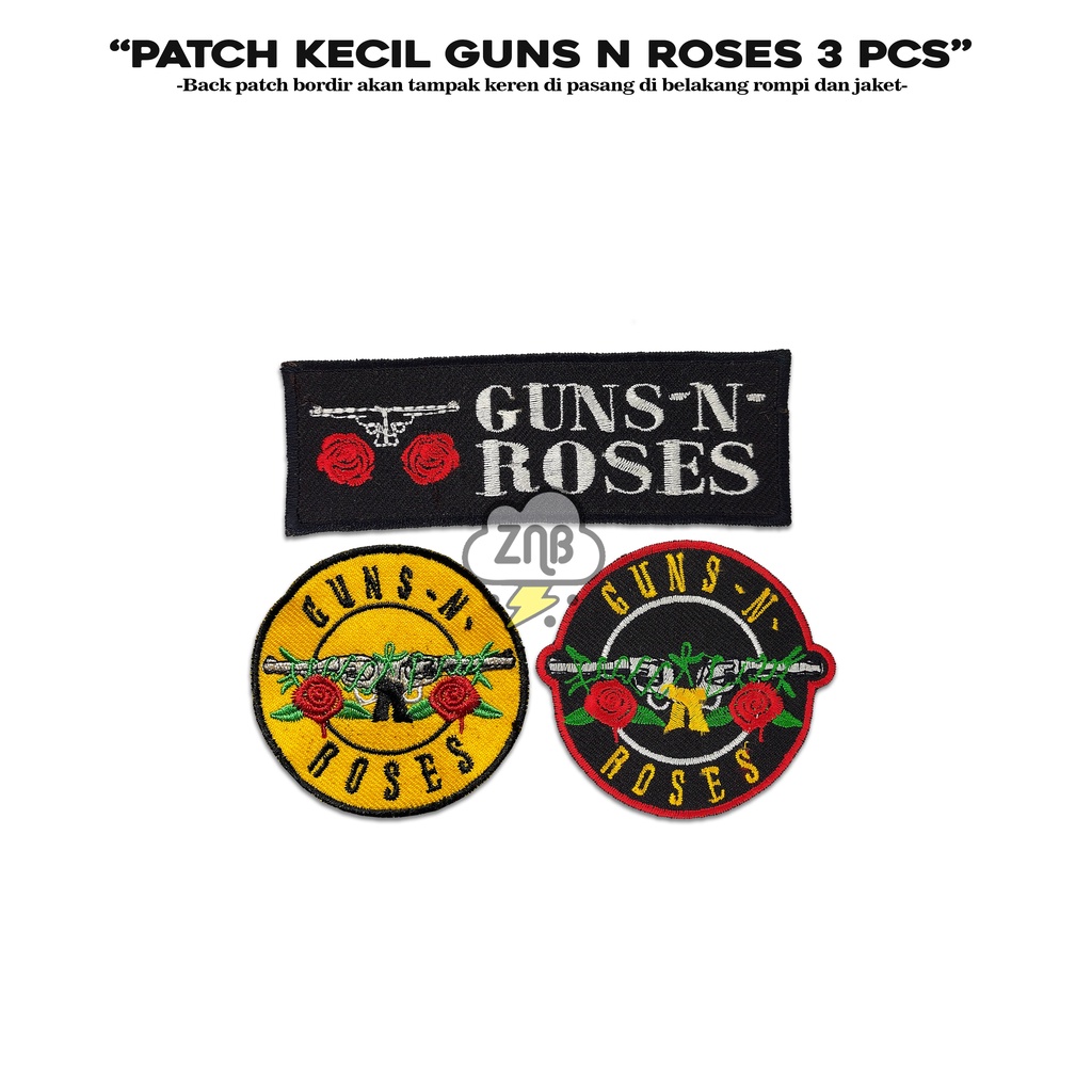 GUNS N ROSES PATCH BORDIR TEMPELAN JAHIT PATCH IRON COCOK DI PASANG DI BELAKANG JAKET