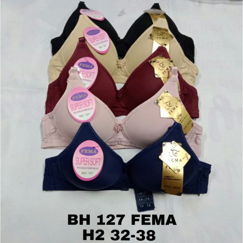 Bra BH Kutang Kotang Wanita Dewasa Sport Tanpa Kawat Busa Spon Sexy Fema 127 Super Soft Motif Polos 